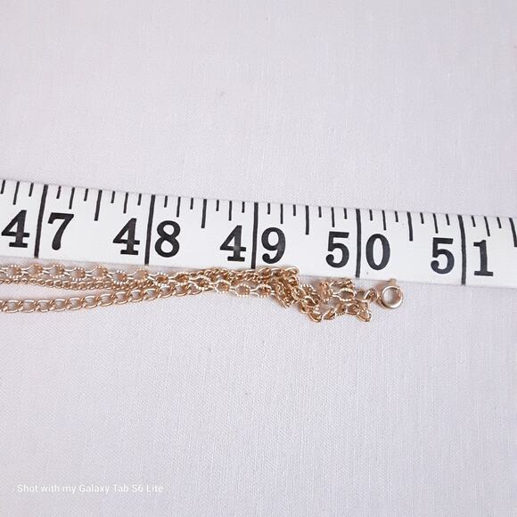 Ultra Long Triple Chain Opera Necklace Gold Tone Varying Link Size And Style - Picture 5 of 6